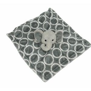 HB Grey White Elephant 14" Security Blanket Lovey Very‎ Soft Minky Plush